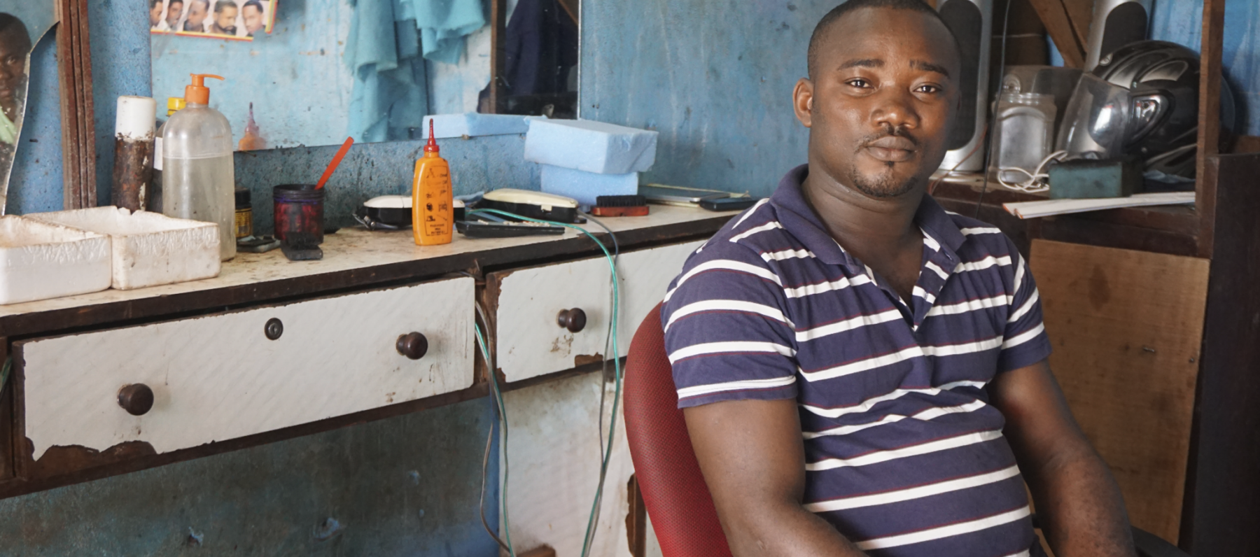 A barbershop in Cote D'Ivoire