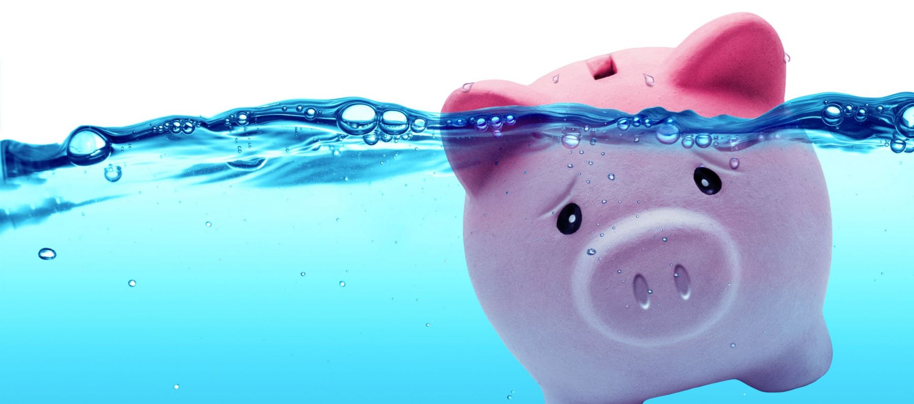 Piggy bank under water