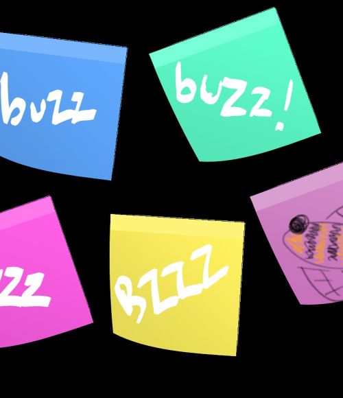 post it notes with buzz